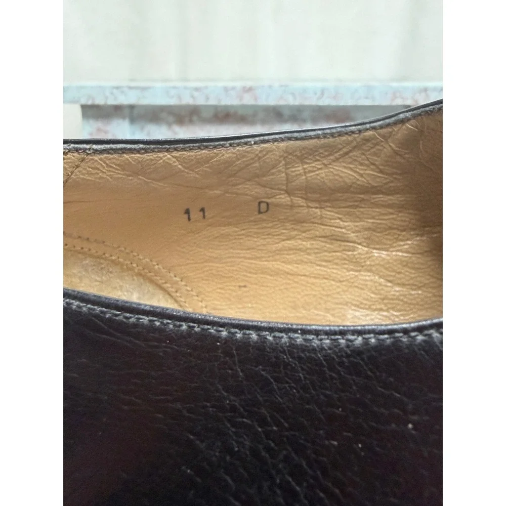 Bally Oxfords Mens 11 Black Leather Medallion Toe Lace Up Dress Shoes Italy